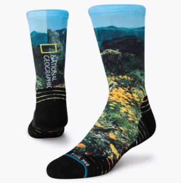 Nat Geo Poppy Trails Crew Socks