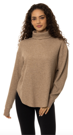 Women's Waffle Turtleneck