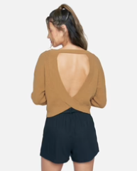 Overlap Open Back Sweater